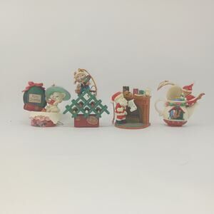 LUSTRE FAME LTD Vintage Xmas Ornaments Dated 1995 (Lot of 4)